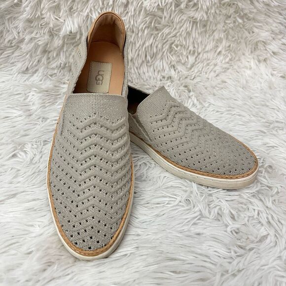 Ugg Mesh Knit Sammy Slip-on Comfy Flat Loafers  Women's Size 9 Gray Shimmer‎ - Picture 1 of 8
